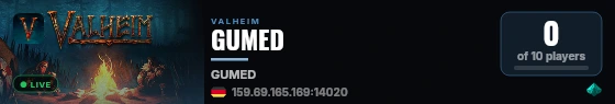 GUMED live status badge