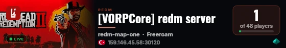 [VORPCore] redm server live status badge