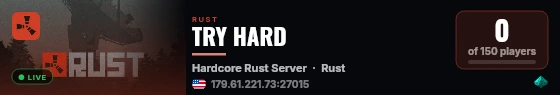 TRY HARD live status badge