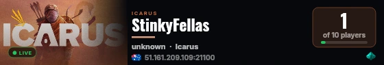 StinkyFellas live status badge