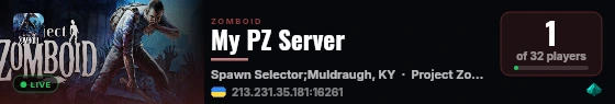 My PZ Server live status badge