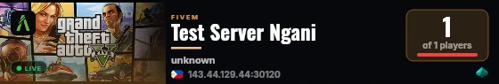 Test Server Ngani live status badge