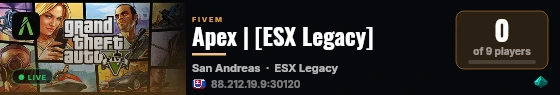 Apex | [ESX Legacy] live status badge
