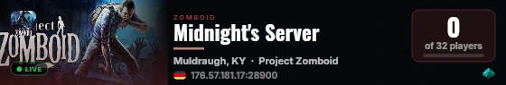 Midnight's Server live status badge