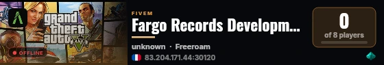 Fargo Records Development live status badge