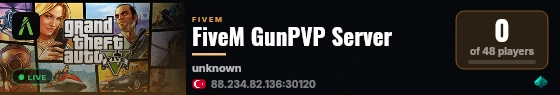 FiveM GunPVP Server live status badge