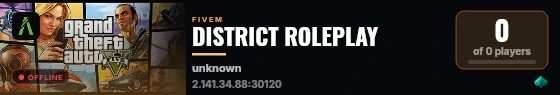 DISTRICT ROLEPLAY live status badge