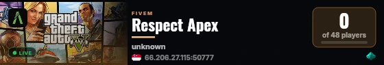 Respect Apex live status badge