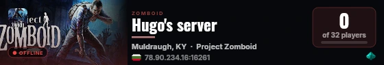Hugo's server live status badge