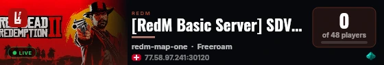 [RedM Basic Server] SDV RedM Dev Serve live status badge