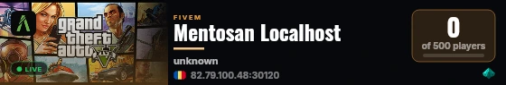 Mentosan Localhost live status badge