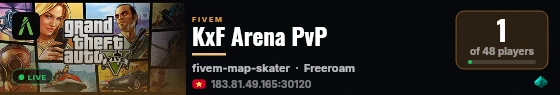 KxF Arena PvP live status badge