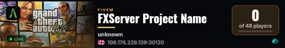 FXServer Project Name live status badge