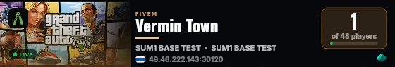 Vermin Town live status badge
