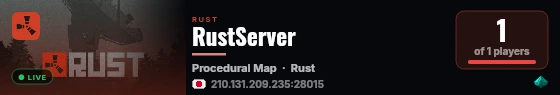 RustServer live status badge
