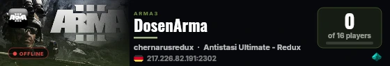 DosenArma live status badge