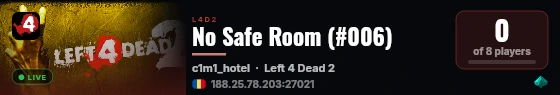 No Safe Room (#006) live status badge