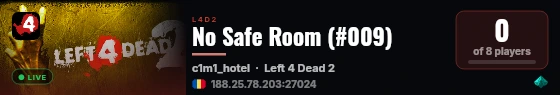 No Safe Room (#009) live status badge