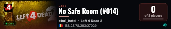 No Safe Room (#014) live status badge