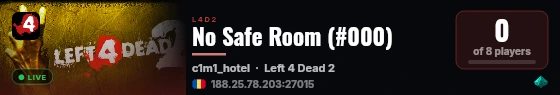No Safe Room (#000) live status badge