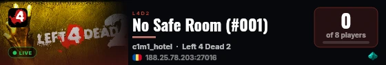 No Safe Room (#001) live status badge