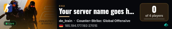 Your server name goes here live status badge