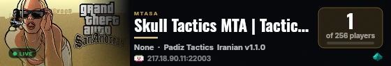 Skull Tactics MTA | Tactics And Gunner Server live status badge