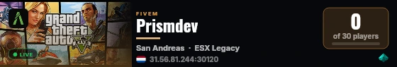 Prismdev live status badge