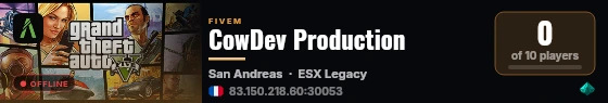 CowDev Production live status badge