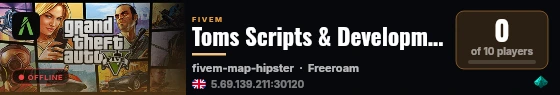 Toms Scripts & Development live status badge