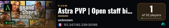 Astra PVP | Open staff bientôt live status badge