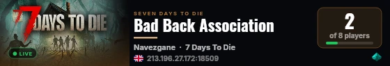 Bad Back Association live status badge