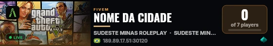 NOME DA CIDADE live status badge
