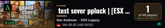  test sever ppluck | [ESX Legacy] live status badge