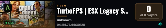 TurboFPS | ESX Legacy Server live status badge