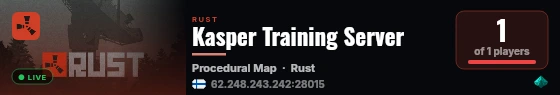 Kasper Training Server live status badge
