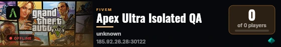 Apex Ultra Isolated QA live status badge