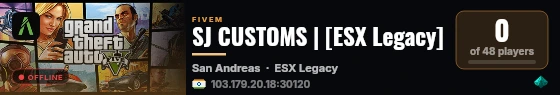 SJ CUSTOMS | [ESX Legacy] live status badge