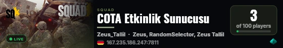 COTA Etkinlik Sunucusu live status badge