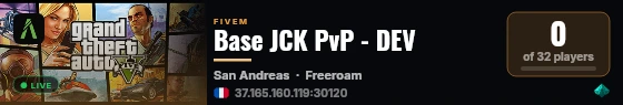 Base JCK PvP - DEV live status badge