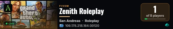 Zenith Roleplay live status badge