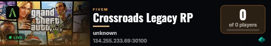 Crossroads Legacy RP live status badge