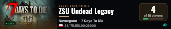 ZSU Undead Legacy live status badge
