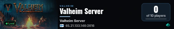 Valheim Server live status badge