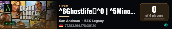 ^6Ghostlife👻^0 | ^5Mino Dev Server^0 live status badge