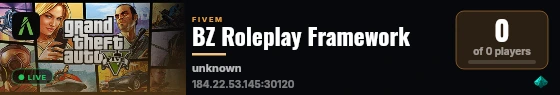 BZ Roleplay Framework live status badge