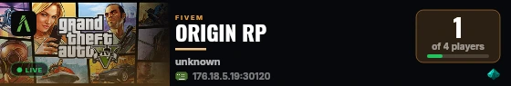 ORIGIN RP live status badge
