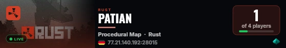 PATIAN live status badge