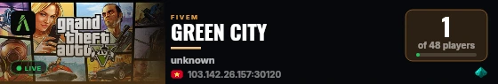 GREEN CITY live status badge