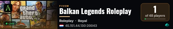 Balkan Legends Roleplay live status badge